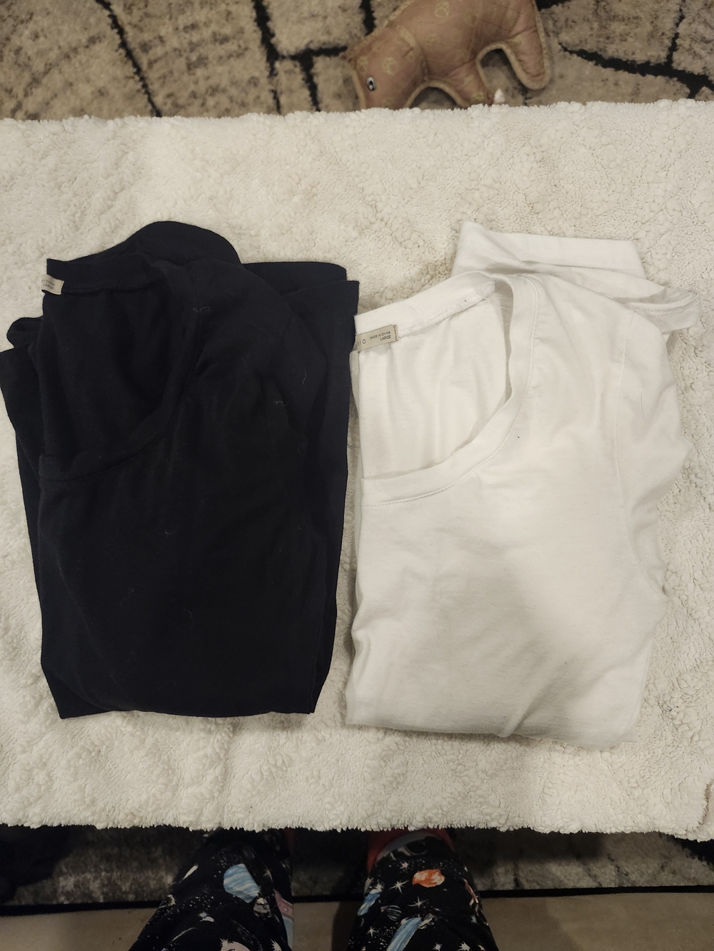 Set Of 'Active Basic' Long-Sleeve Scoop Neck Tee - Black And White, Large - Picture 9 of 9
